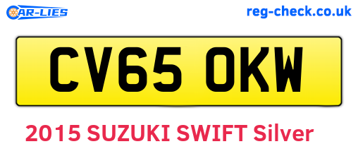 CV65OKW are the vehicle registration plates.