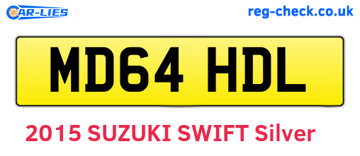 MD64HDL are the vehicle registration plates.