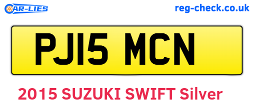 PJ15MCN are the vehicle registration plates.