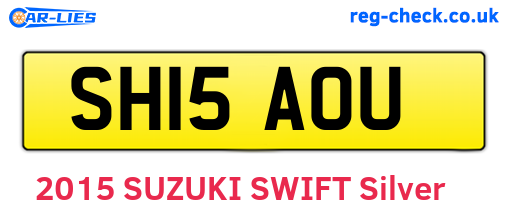 SH15AOU are the vehicle registration plates.