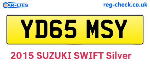 YD65MSY are the vehicle registration plates.