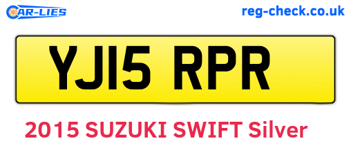 YJ15RPR are the vehicle registration plates.