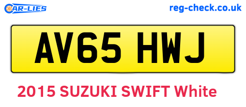AV65HWJ are the vehicle registration plates.