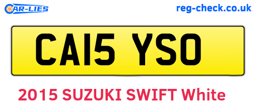 CA15YSO are the vehicle registration plates.