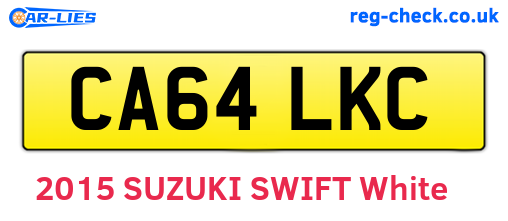 CA64LKC are the vehicle registration plates.