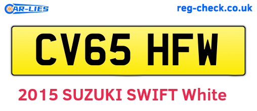 CV65HFW are the vehicle registration plates.