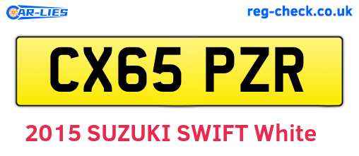 CX65PZR are the vehicle registration plates.