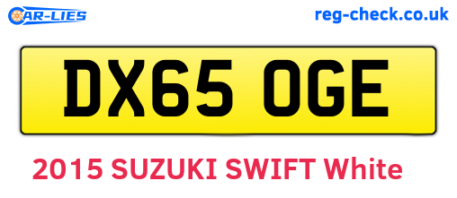 DX65OGE are the vehicle registration plates.