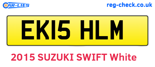 EK15HLM are the vehicle registration plates.