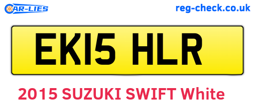EK15HLR are the vehicle registration plates.