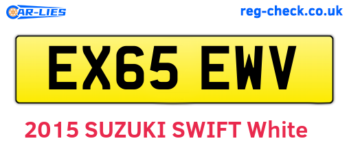 EX65EWV are the vehicle registration plates.