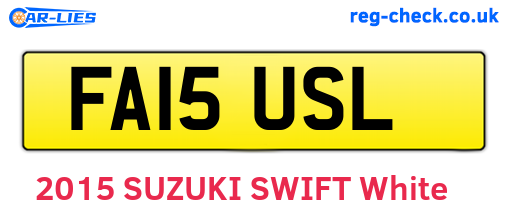 FA15USL are the vehicle registration plates.