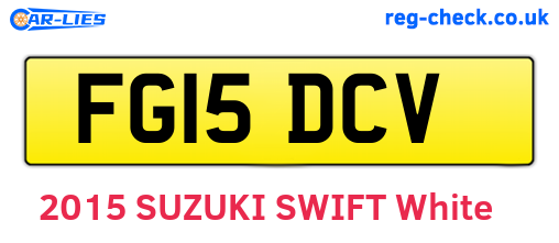 FG15DCV are the vehicle registration plates.