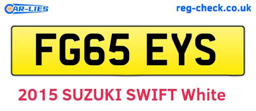 FG65EYS are the vehicle registration plates.
