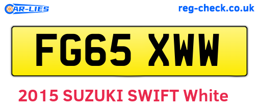 FG65XWW are the vehicle registration plates.
