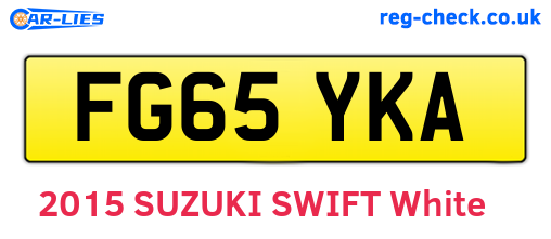 FG65YKA are the vehicle registration plates.