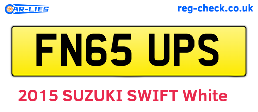 FN65UPS are the vehicle registration plates.