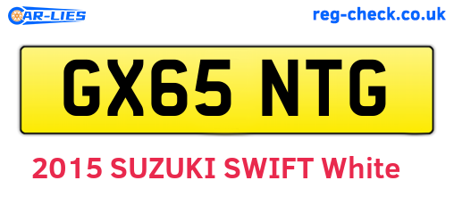 GX65NTG are the vehicle registration plates.