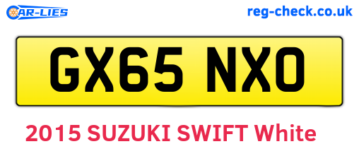 GX65NXO are the vehicle registration plates.