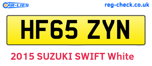 HF65ZYN are the vehicle registration plates.