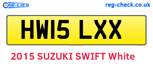 HW15LXX are the vehicle registration plates.