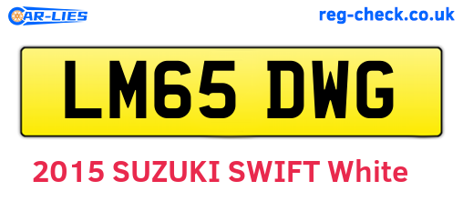 LM65DWG are the vehicle registration plates.