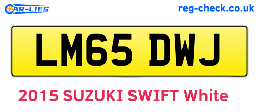 LM65DWJ are the vehicle registration plates.