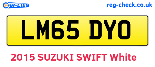 LM65DYO are the vehicle registration plates.