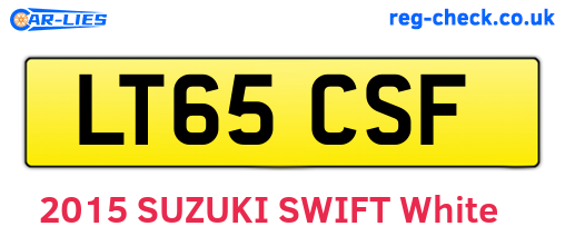 LT65CSF are the vehicle registration plates.