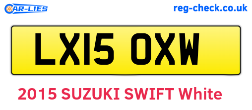LX15OXW are the vehicle registration plates.