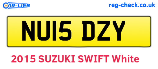 NU15DZY are the vehicle registration plates.