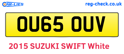 OU65OUV are the vehicle registration plates.