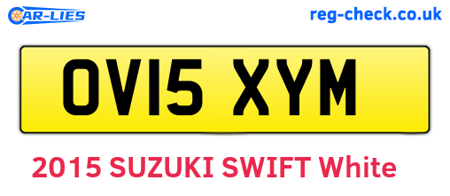 OV15XYM are the vehicle registration plates.