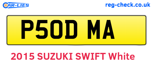 P50DMA are the vehicle registration plates.