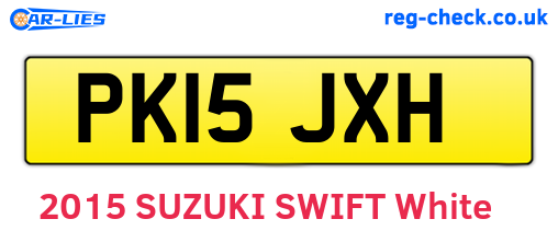 PK15JXH are the vehicle registration plates.