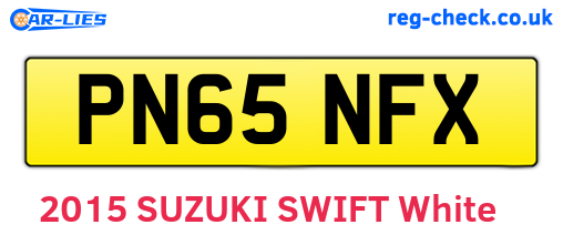 PN65NFX are the vehicle registration plates.