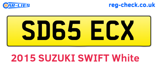 SD65ECX are the vehicle registration plates.