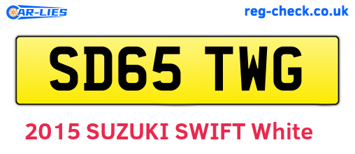SD65TWG are the vehicle registration plates.