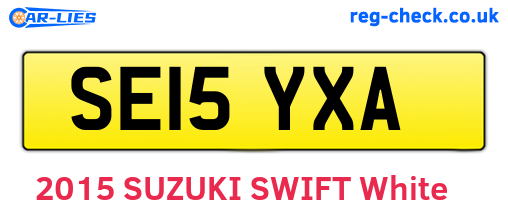 SE15YXA are the vehicle registration plates.