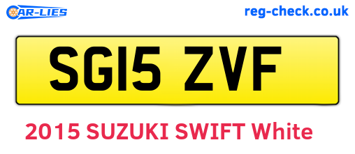 SG15ZVF are the vehicle registration plates.