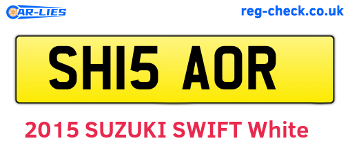 SH15AOR are the vehicle registration plates.