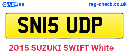 SN15UDP are the vehicle registration plates.