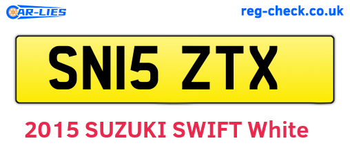 SN15ZTX are the vehicle registration plates.