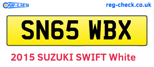 SN65WBX are the vehicle registration plates.