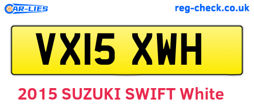 VX15XWH are the vehicle registration plates.
