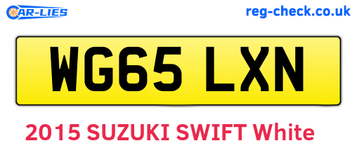 WG65LXN are the vehicle registration plates.