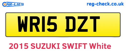 WR15DZT are the vehicle registration plates.