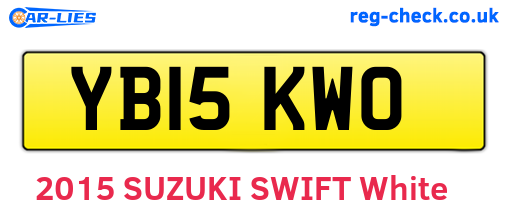 YB15KWO are the vehicle registration plates.