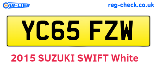 YC65FZW are the vehicle registration plates.