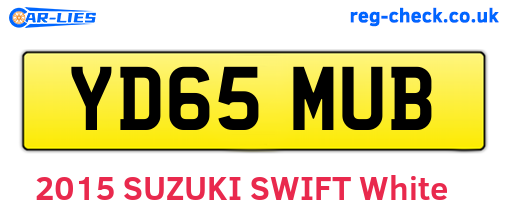 YD65MUB are the vehicle registration plates.